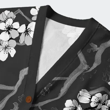 Tokyo-Tiger Sakura With Branches Ugly Cardigan Sweater