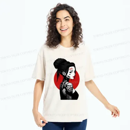 Tokyo-Tiger Mechanical Woman Washed T-Shirt