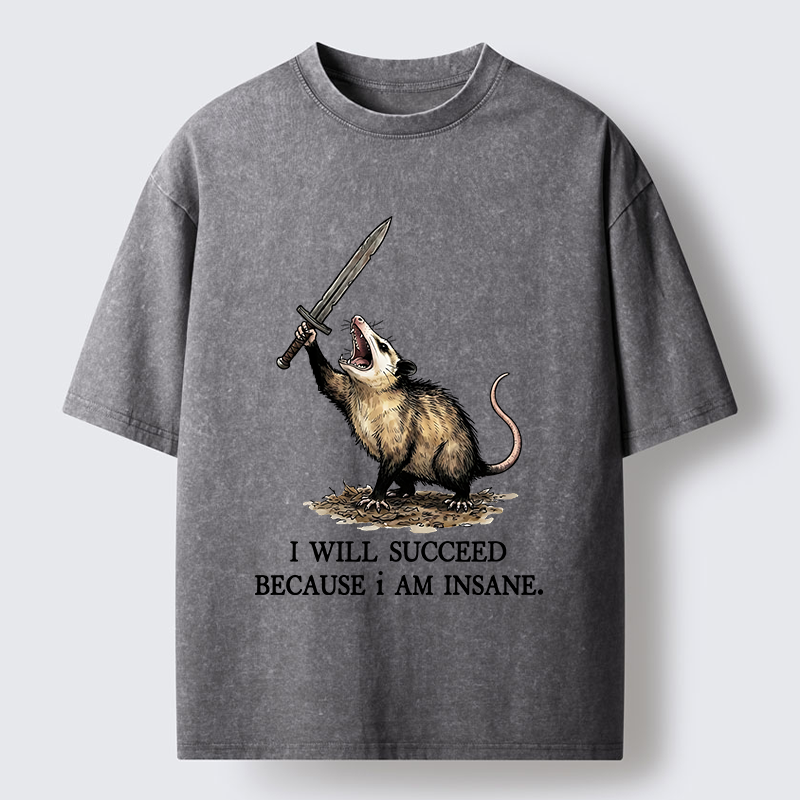 Tokyo-Tiger Funny Warrior Opossum Meme Washed T-Shirt