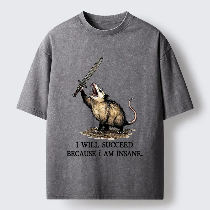 Tokyo-Tiger Funny Warrior Opossum Meme Washed T-Shirt