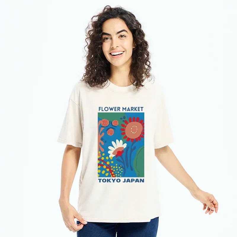 Tokyo-Tiger Tokyo Flower Market Washed T-Shirt