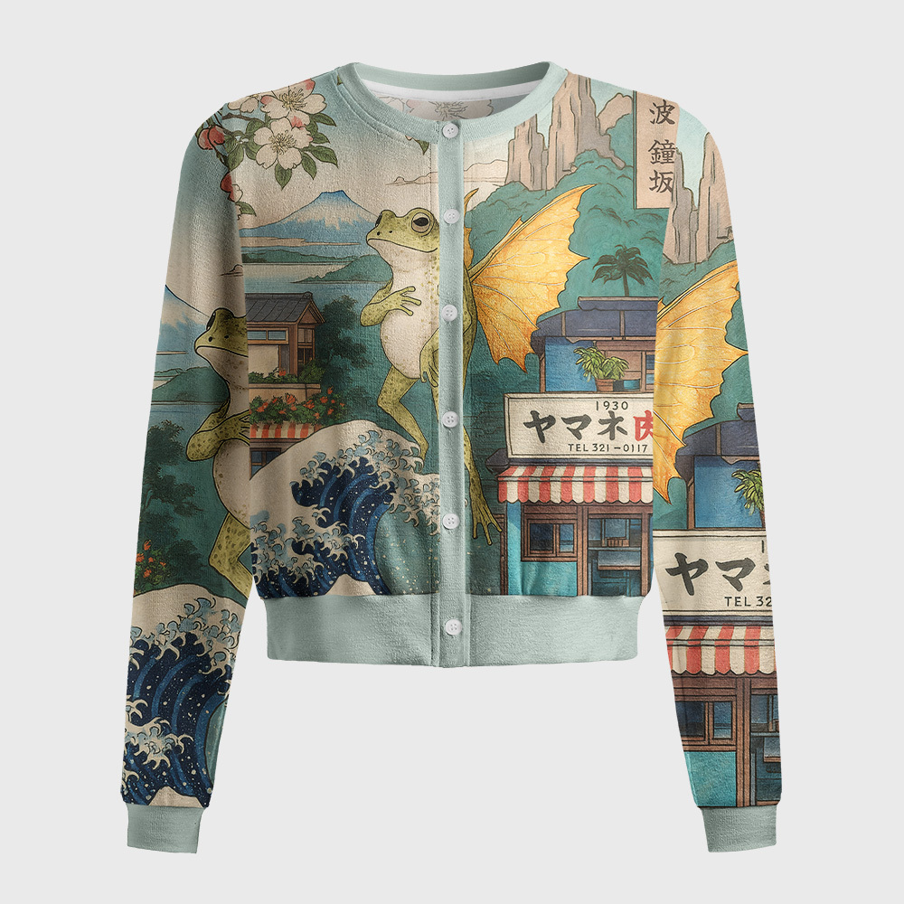 Tokyo-Tiger Frog With Wings Women's Lightweight Cardigan