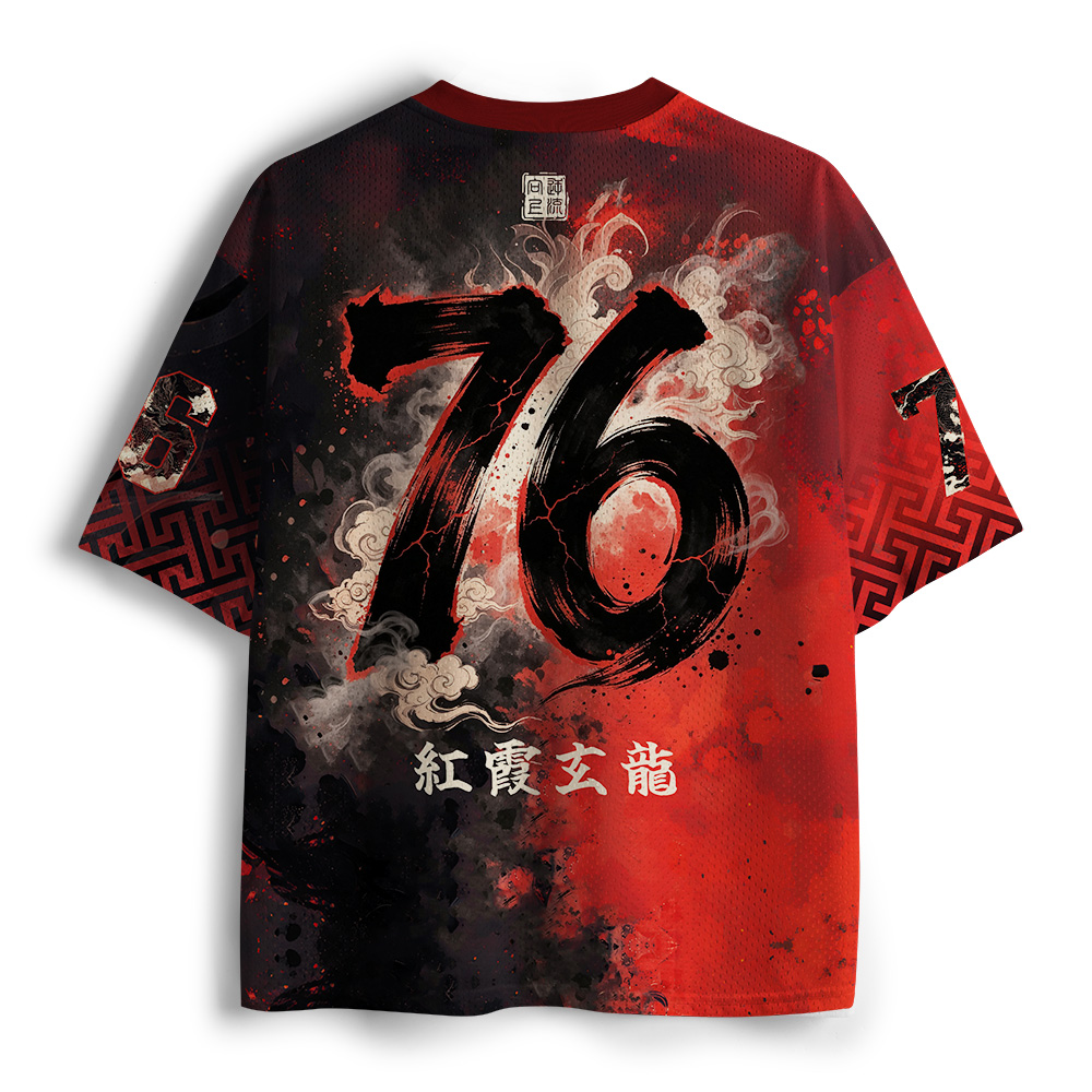 Tokyo-Tiger Obsidian Dragon Crimson Sky Mesh Jersey