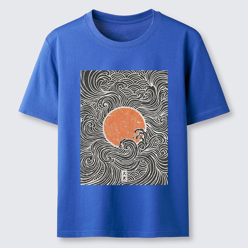 Tokyo-Tiger Ukiyo-e Sun And Waves Classic T-Shirt