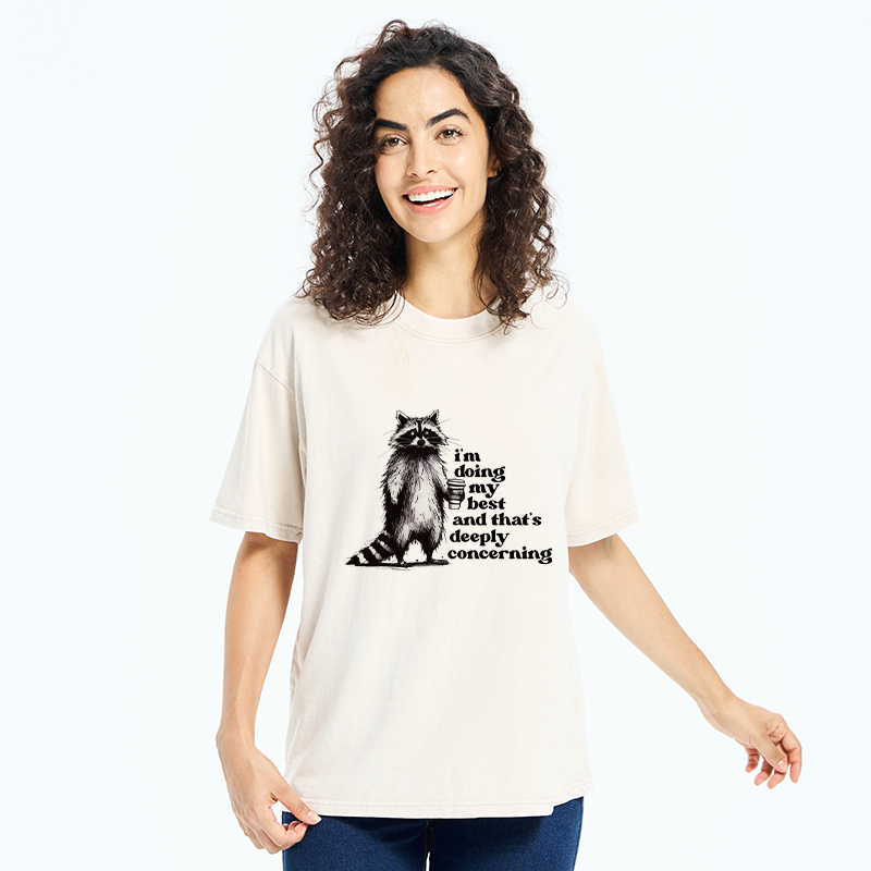 Tokyo-Tiger I'm Trying My Best But Still Worried Washed T-Shirt