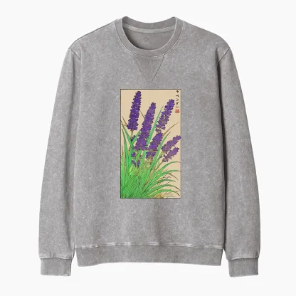 Tokyo-Tiger Japanese Lavender Washed Terry Sweatshirt