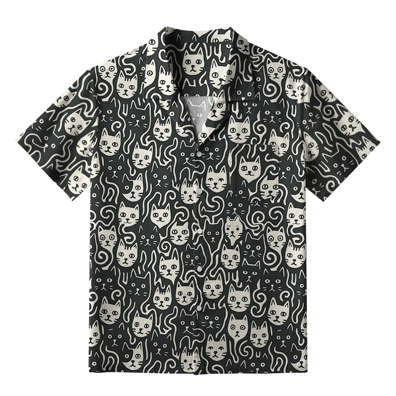 Tokyo-Tiger Cute Feline Gathering Aloha Hawaiian Shirt