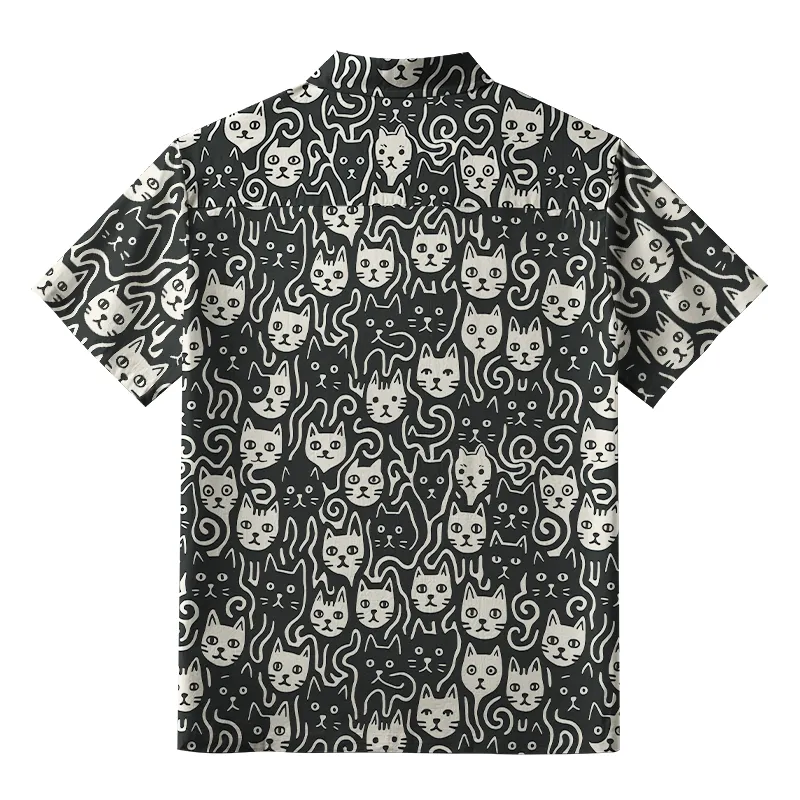 Tokyo-Tiger Cute Feline Gathering Button-up Shirt