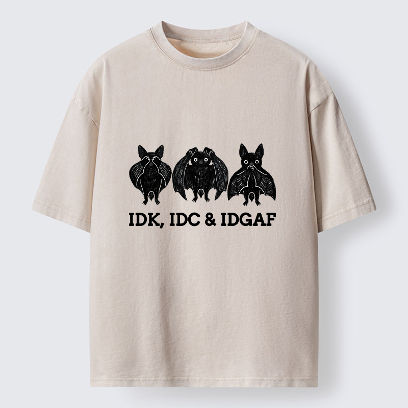 Tokyo-Tiger Three Wise Bats Funny Meme Washed T-Shirt