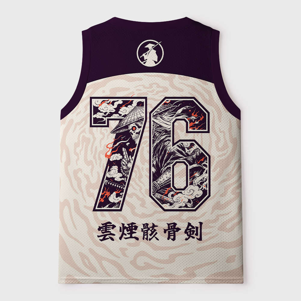 Tokyo-Tiger Smoke Skull Japanese Samurai Mesh Tank Top