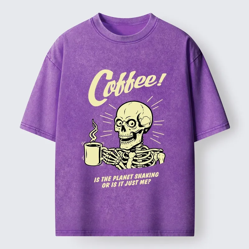 Tokyo‑Tiger Funny Skull Coffee Washed T‑Shirt