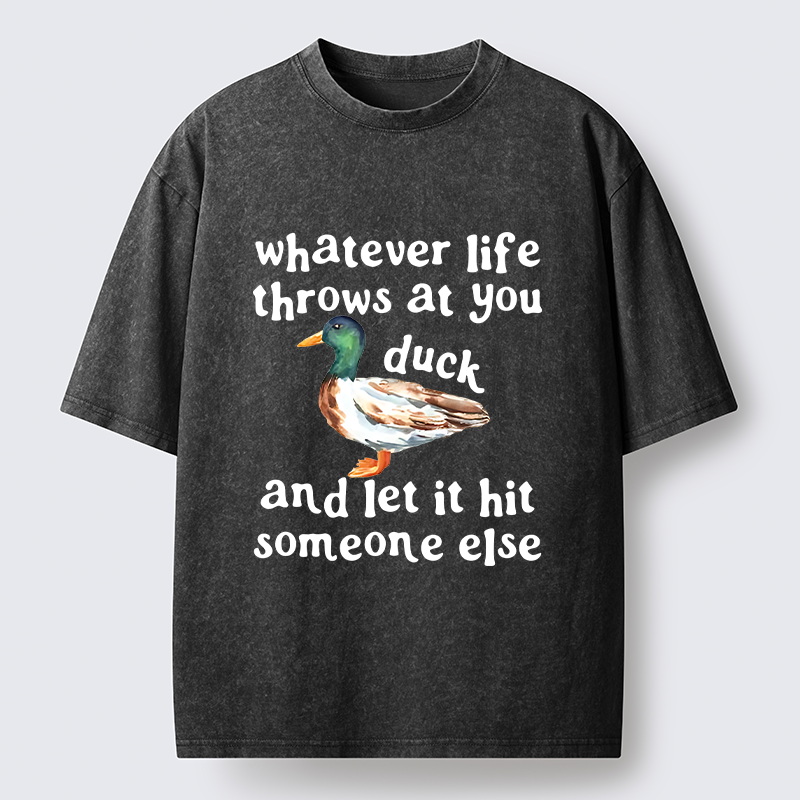 Tokyo-Tiger Funny Duck Life Trouble Meme Washed T-Shirt