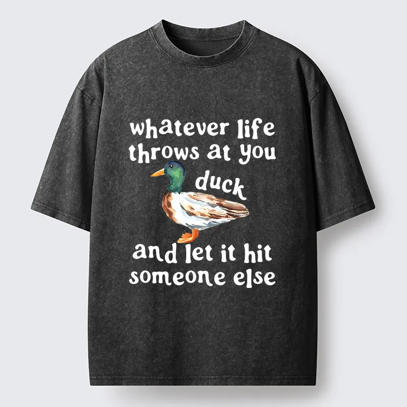 Tokyo-Tiger Funny Duck Life Trouble Meme Washed T-Shirt