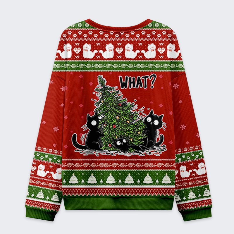 Tokyo-Tiger Cat: Tree? What Tree? Christmas Ugly Sweatshirt