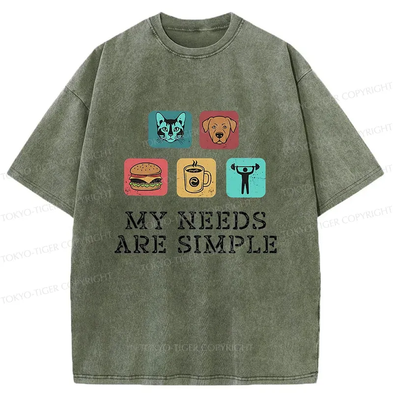 Tokyo-Tiger My Needs Are Simple Washed T-Shirt