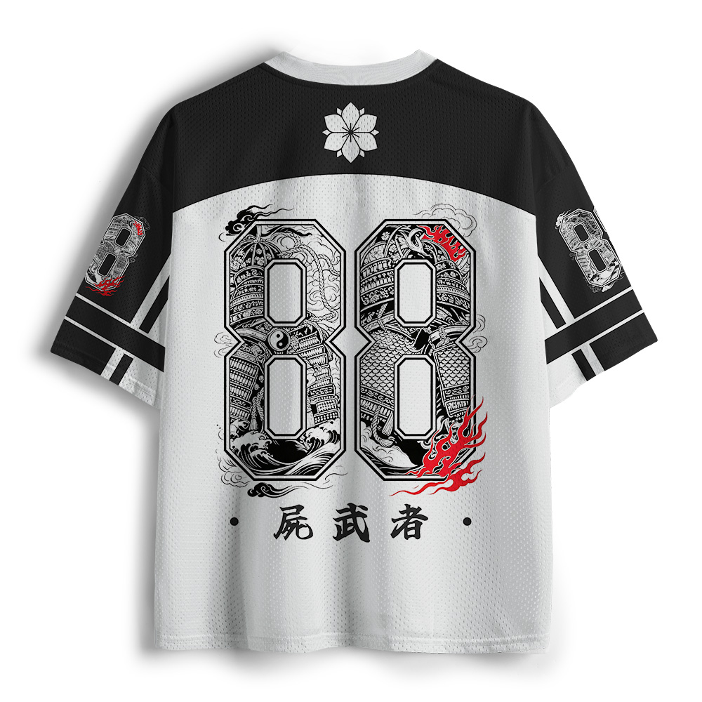 Tokyo-Tiger Skeleton Japanese Cherry Blossom Samurai Mesh Jersey