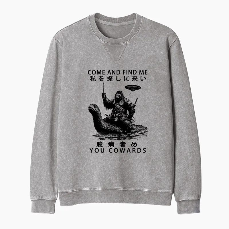 Tokyo-Tiger Can You Find Us Washed Terry Sweatshirt