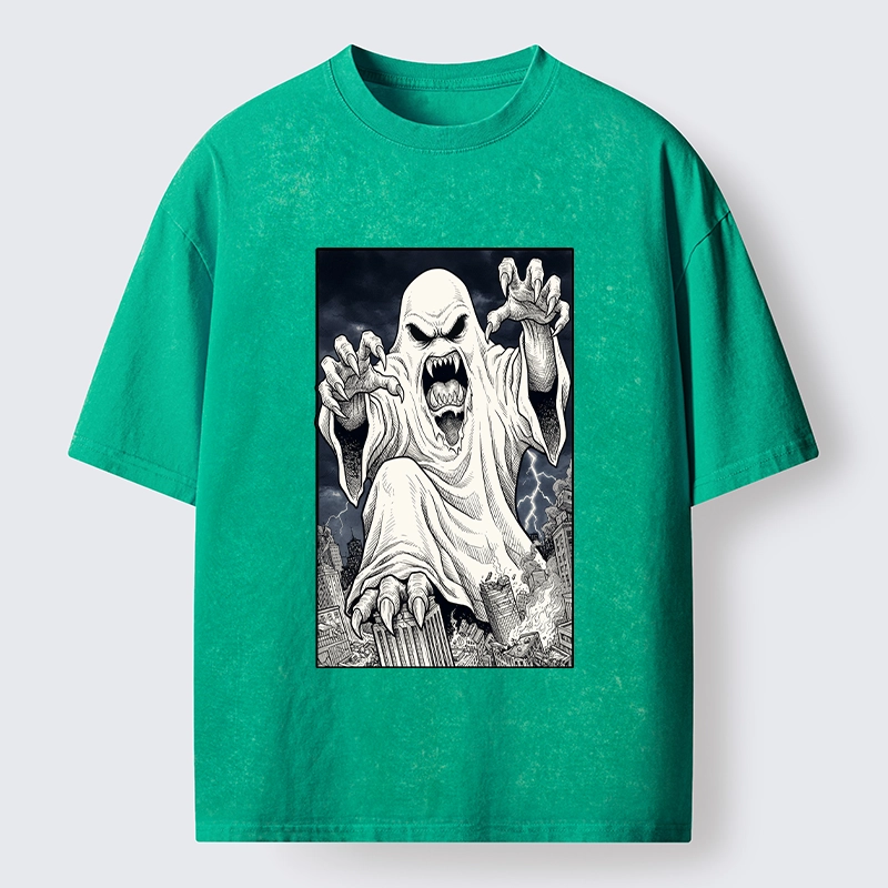 Tokyo‑Tiger Spooky Ghost Monster Washed T‑Shirt