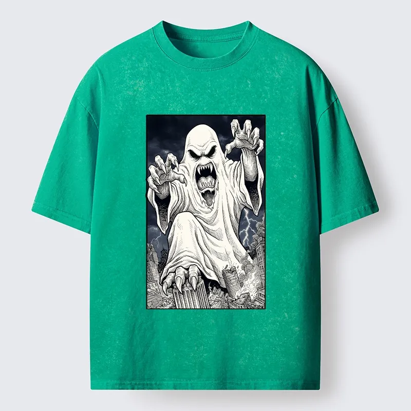 Tokyo‑Tiger Spooky Ghost Monster Washed T‑Shirt