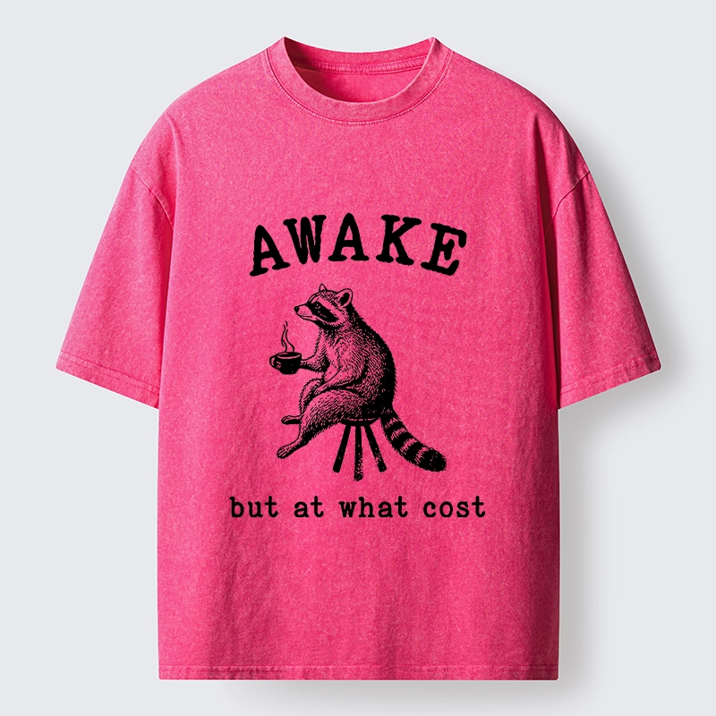 Tokyo‑Tiger Coffee Raccoon Mood Washed T‑Shirt