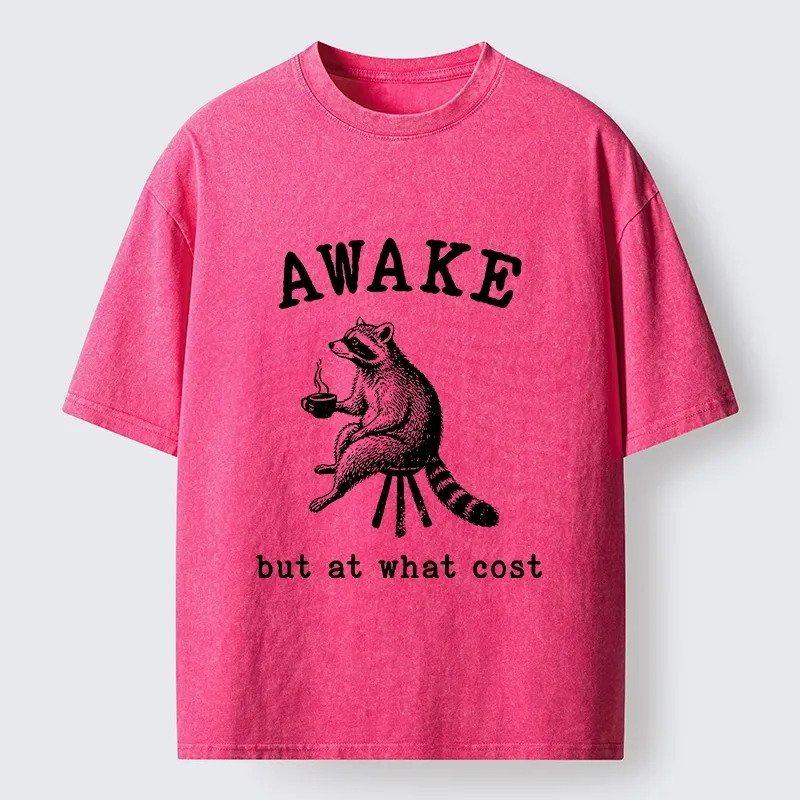 Tokyo‑Tiger Coffee Raccoon Mood Washed T‑Shirt