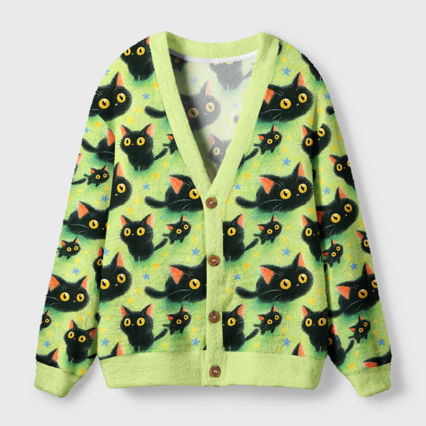 Tokyo-Tiger Cute Black Cat Ugly Cardigan Sweater Sale