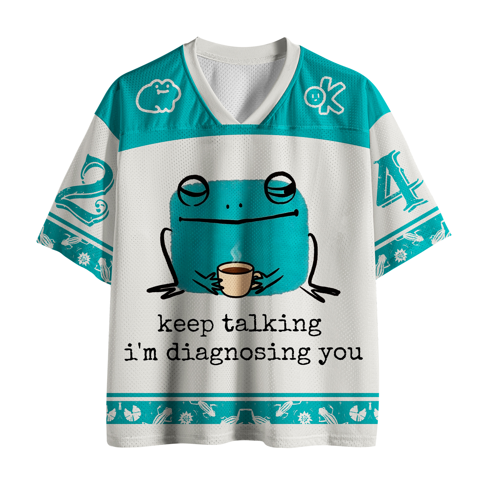 Tokyo-Tiger Diagnosing Frog Meme Mesh Jersey