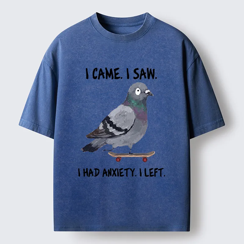 Tokyo-Tiger Skateboard Pigeon Meme Washed T-Shirt