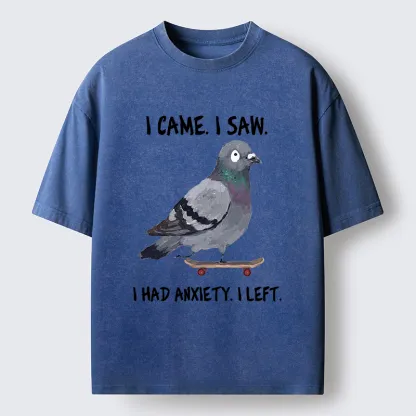 Tokyo-Tiger Skateboard Pigeon Meme Washed T-Shirt