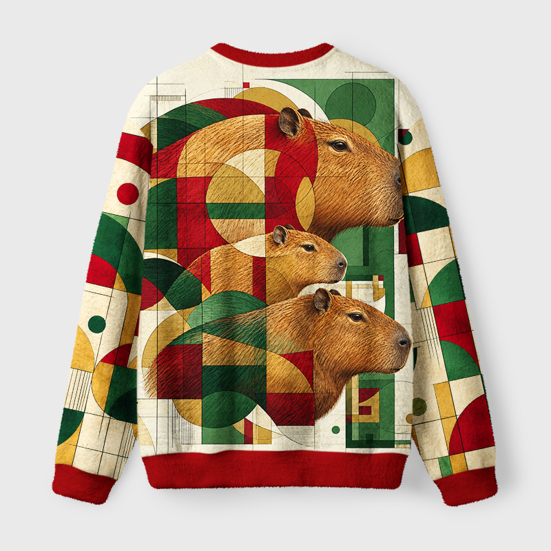 Tokyo-Tiger Abstract Capybara Christmas Ugly Sweatshirt