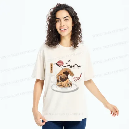 Tokyo-Tiger Vintage Coffee Wave Washed T-Shirt