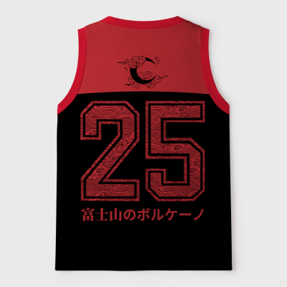 Tokyo-Tiger Fuji Volcano Red Great Wave Higanbana Mesh Tank Top