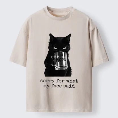 Tokyo‑Tiger Funny Sassy Cat Washed T‑Shirt