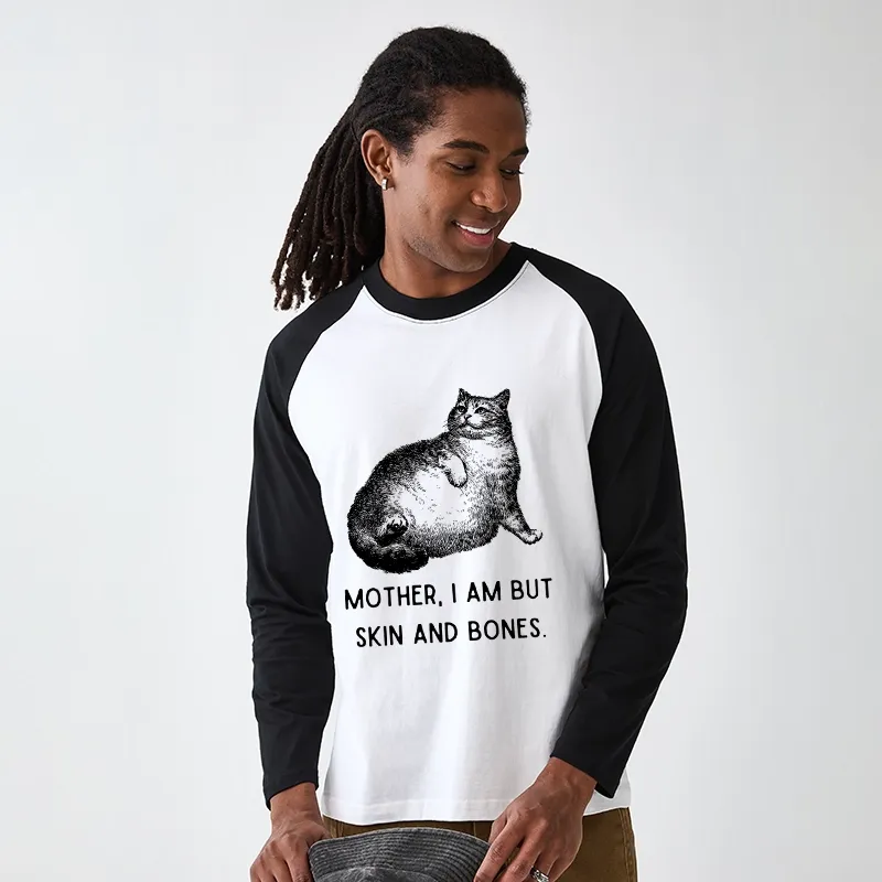 Tokyo-Tiger Skin & Bones Cat Raglan Long Sleeve T-shirt