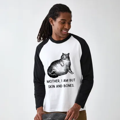 Tokyo-Tiger Skin & Bones Cat Raglan Long Sleeve T-shirt