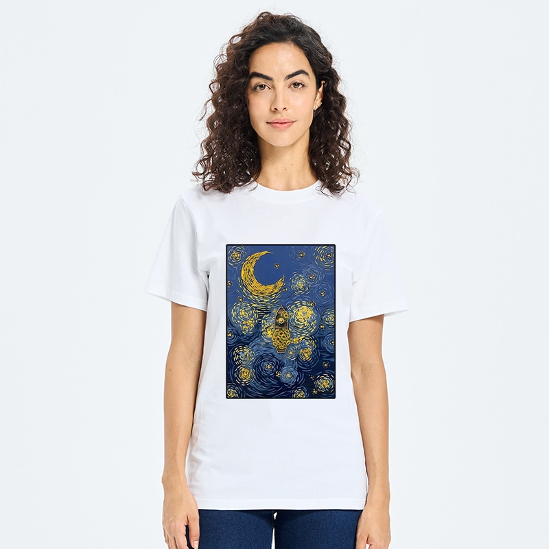 Tokyo-Tiger Van Gogh Vibes With Sunflower Boat Classic T-Shirt