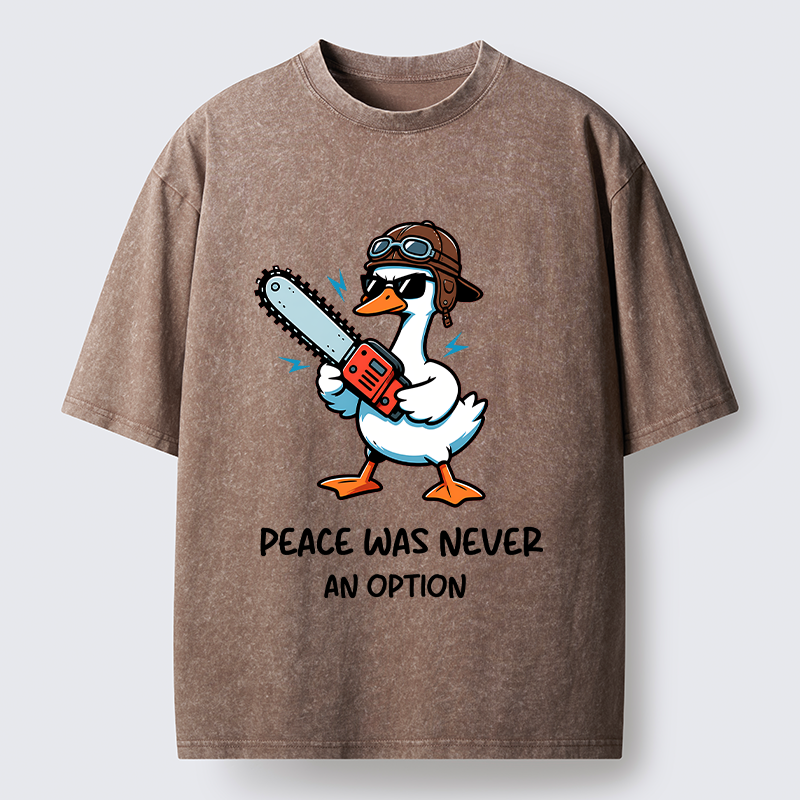 Tokyo-Tiger Funny Chainsaw Goose Meme Washed T-Shirt