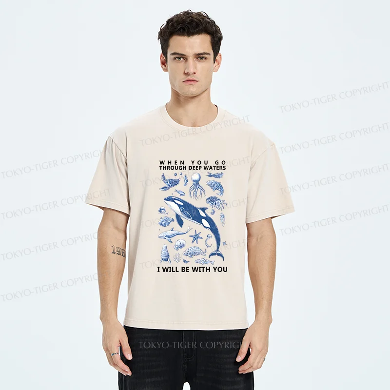 Tokyo-Tiger Deep Sea Creatures Washed T-Shirt