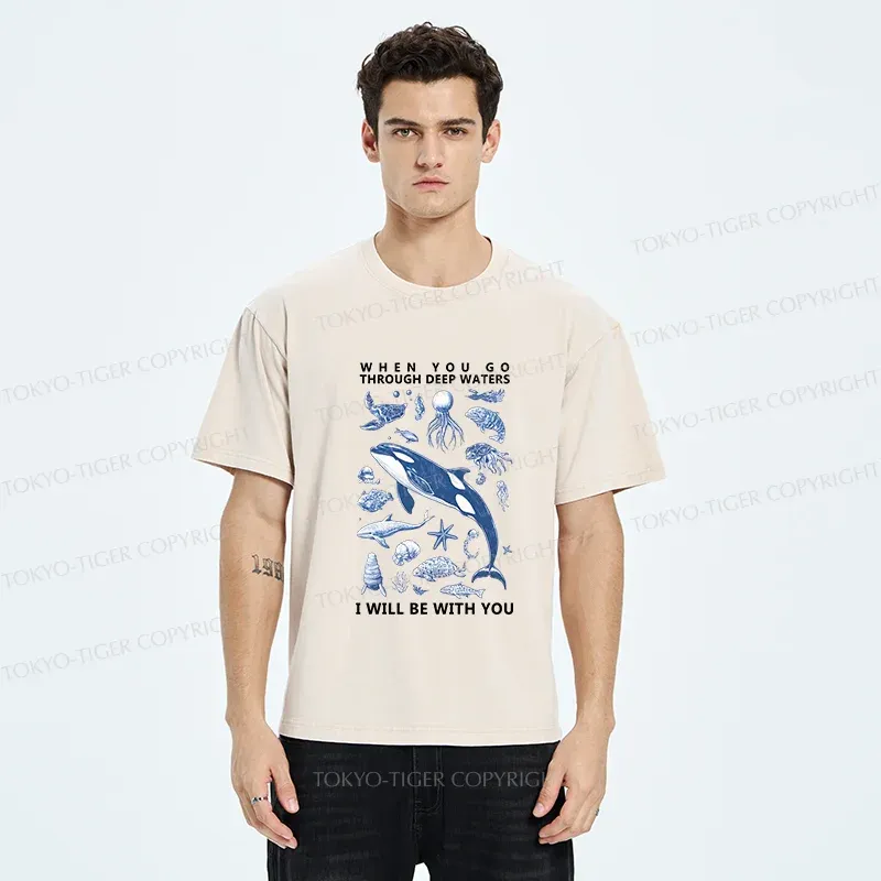 Tokyo-Tiger Deep Sea Creatures Washed T-Shirt