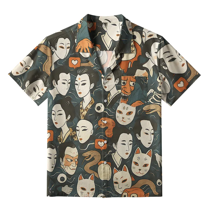 Tokyo-Tiger Japanese Geisha And Mask Aloha Hawaiian Shirt