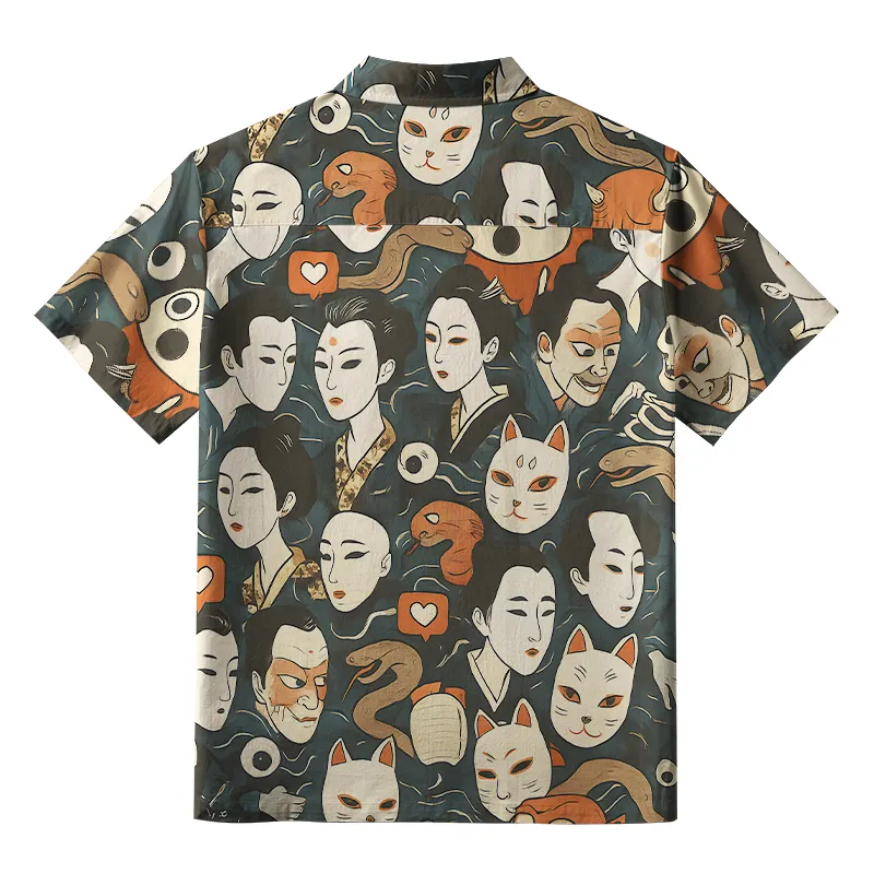 Tokyo-Tiger Japanese Geisha And Mask Aloha Hawaiian Shirt