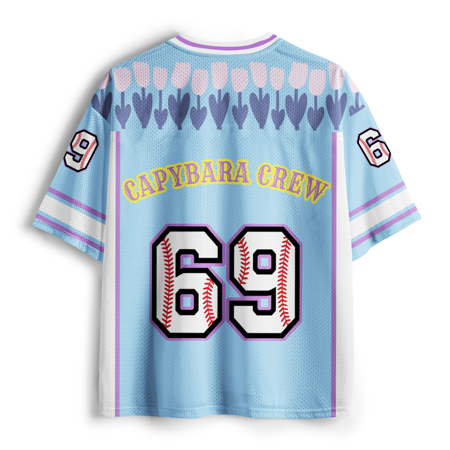 Tokyo-Tiger Capybara Crew Stacked Floral Capybara No.69 Mesh Jersey
