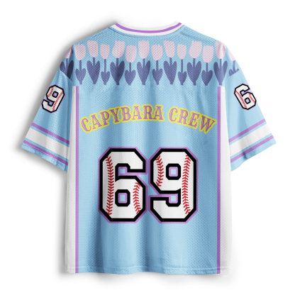 Tokyo-Tiger Capybara Crew Stacked Floral Capybara No.69 Mesh Jersey