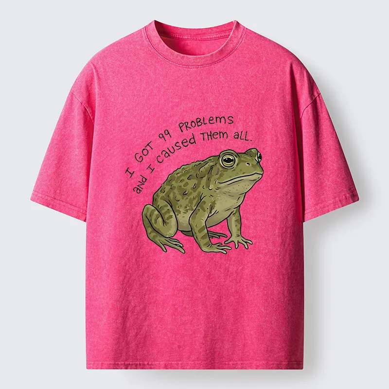 Tokyo‑Tiger Mischievous Frog Funny Washed T-Shirt