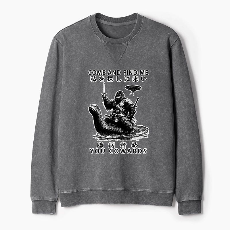 Tokyo-Tiger Can You Find Us Washed Terry Sweatshirt