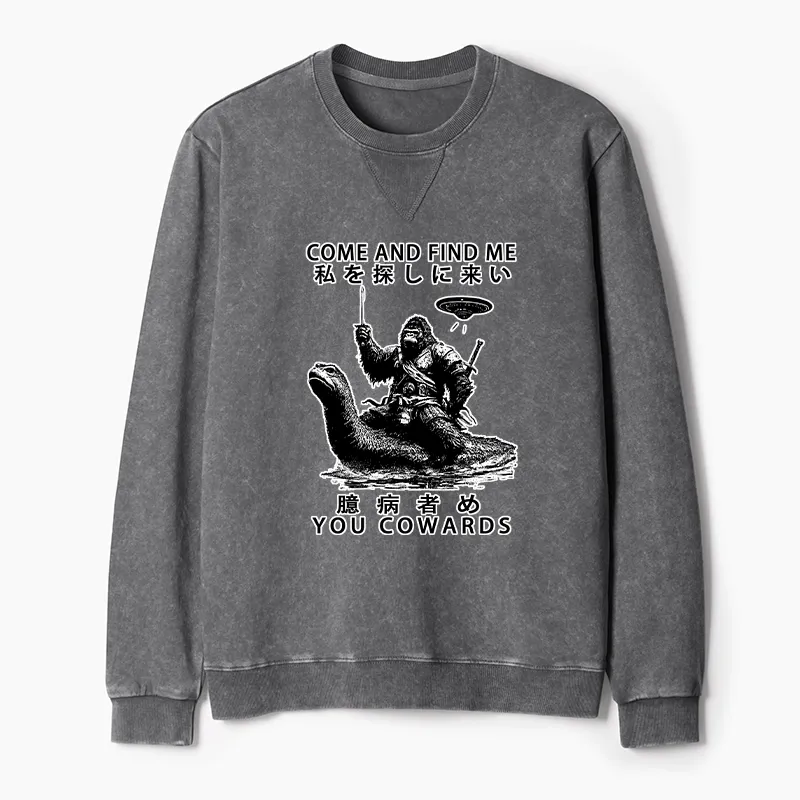 Tokyo-Tiger Can You Find Us Washed Terry Sweatshirt