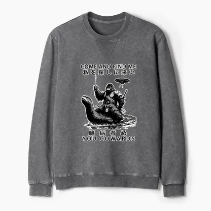 Tokyo-Tiger Can You Find Us Washed Terry Sweatshirt