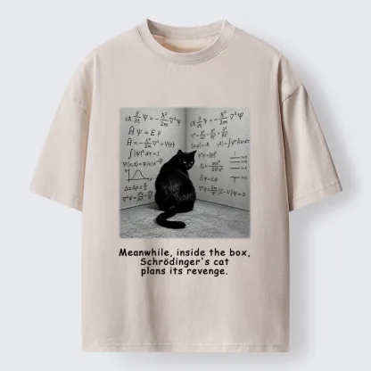 Tokyo-Tiger Box Black Cat Science Meme Washed T-Shirt