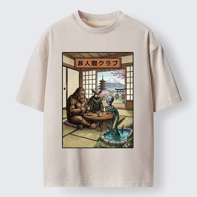 Tokyo‑Tiger Monster Tea Party Washed T‑Shirt Sale