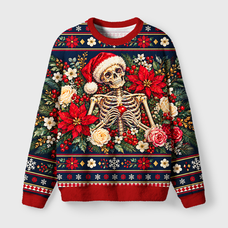 Tokyo-Tiger Skeleton Lying Amidst A Pile Of Gifts Christmas Ugly Sweatshirt